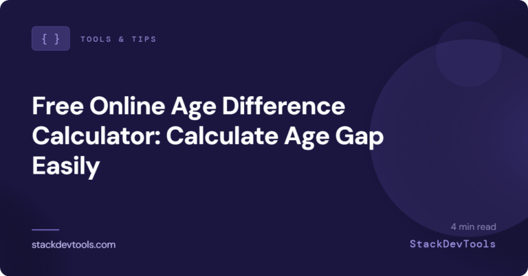 Free Online Age Difference Calculator : Calculate Age Gap Easily